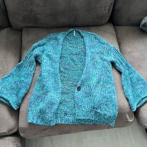 Free People Cardigan Sweater (teal) NWOT